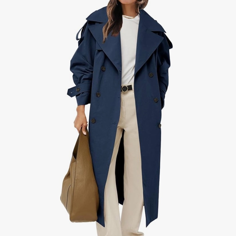 Navy Blue Women's Trench Coat